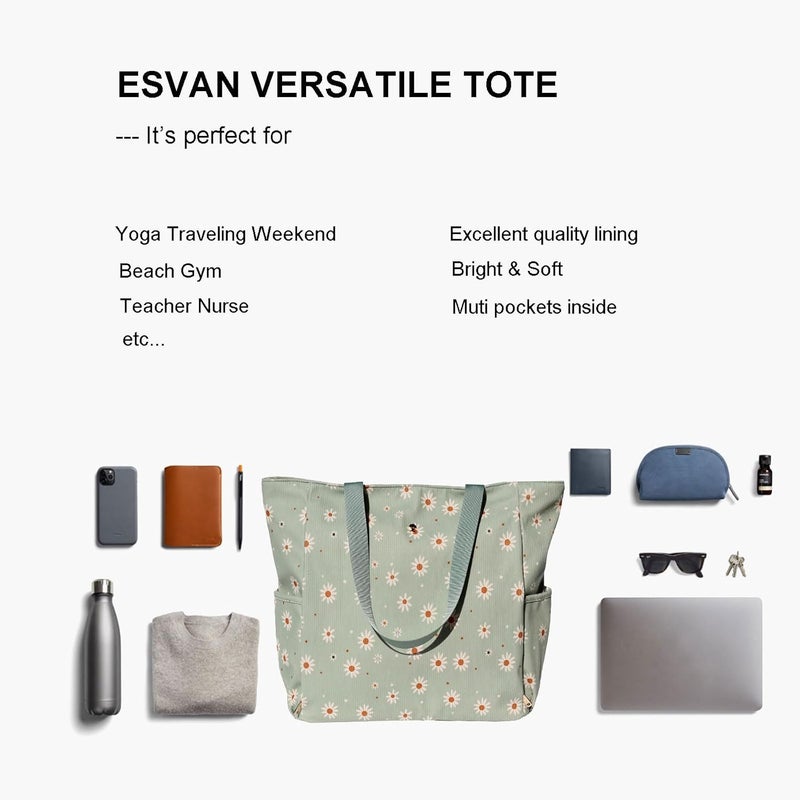 ESVAN Yoga Mat Bag Yoga Tote Carrier Shoulder Bag Carryall Tote for Office,Yoga,Pilates,Travel,Beach and Gym - Image 4